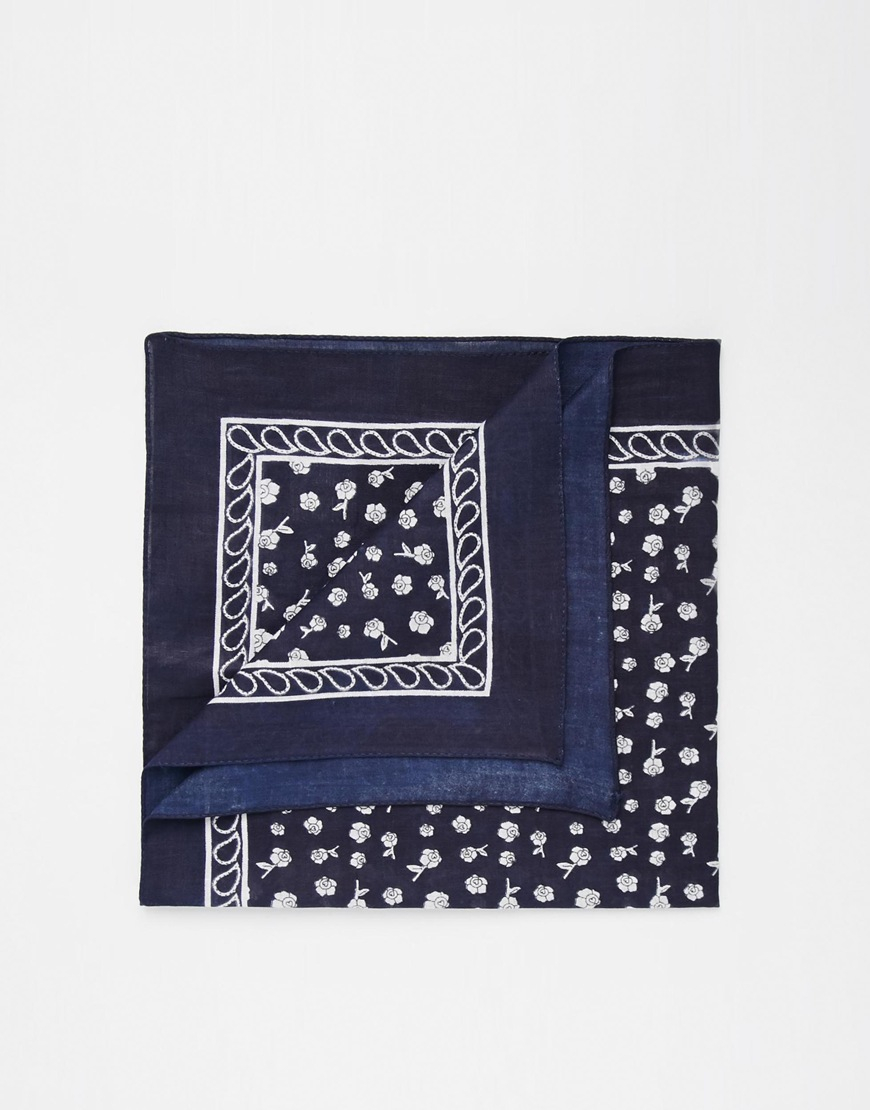 Lyst Asos Bandana In Navy Floral Print in Blue for Men
