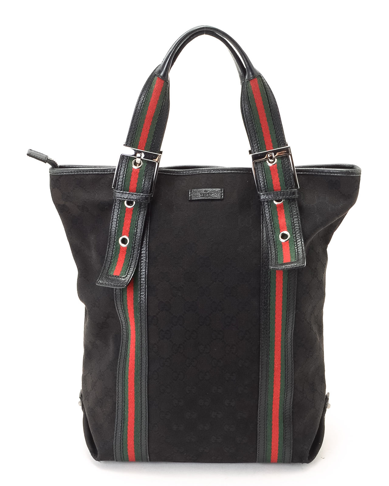Lyst - Gucci Black Canvas Tote Bag in Black