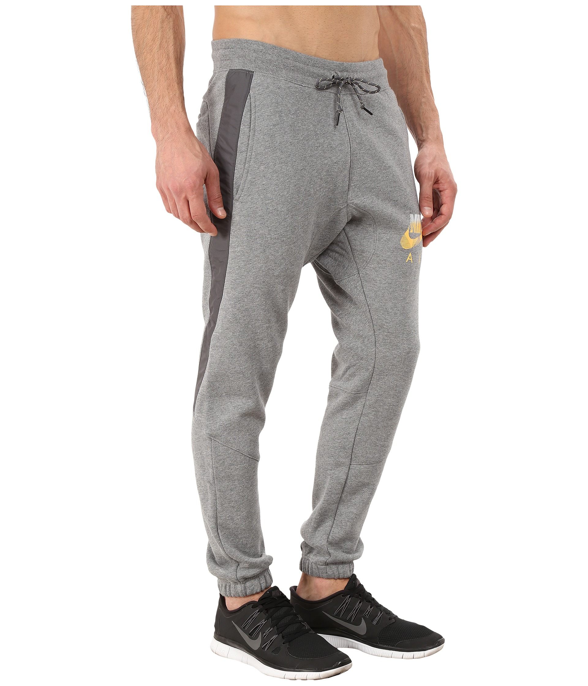 Nike Aw77 Fleece Cuff Pants Hybrid in Gray for Men (Carbon Heather/Wolf Grey/Laser O) | Lyst