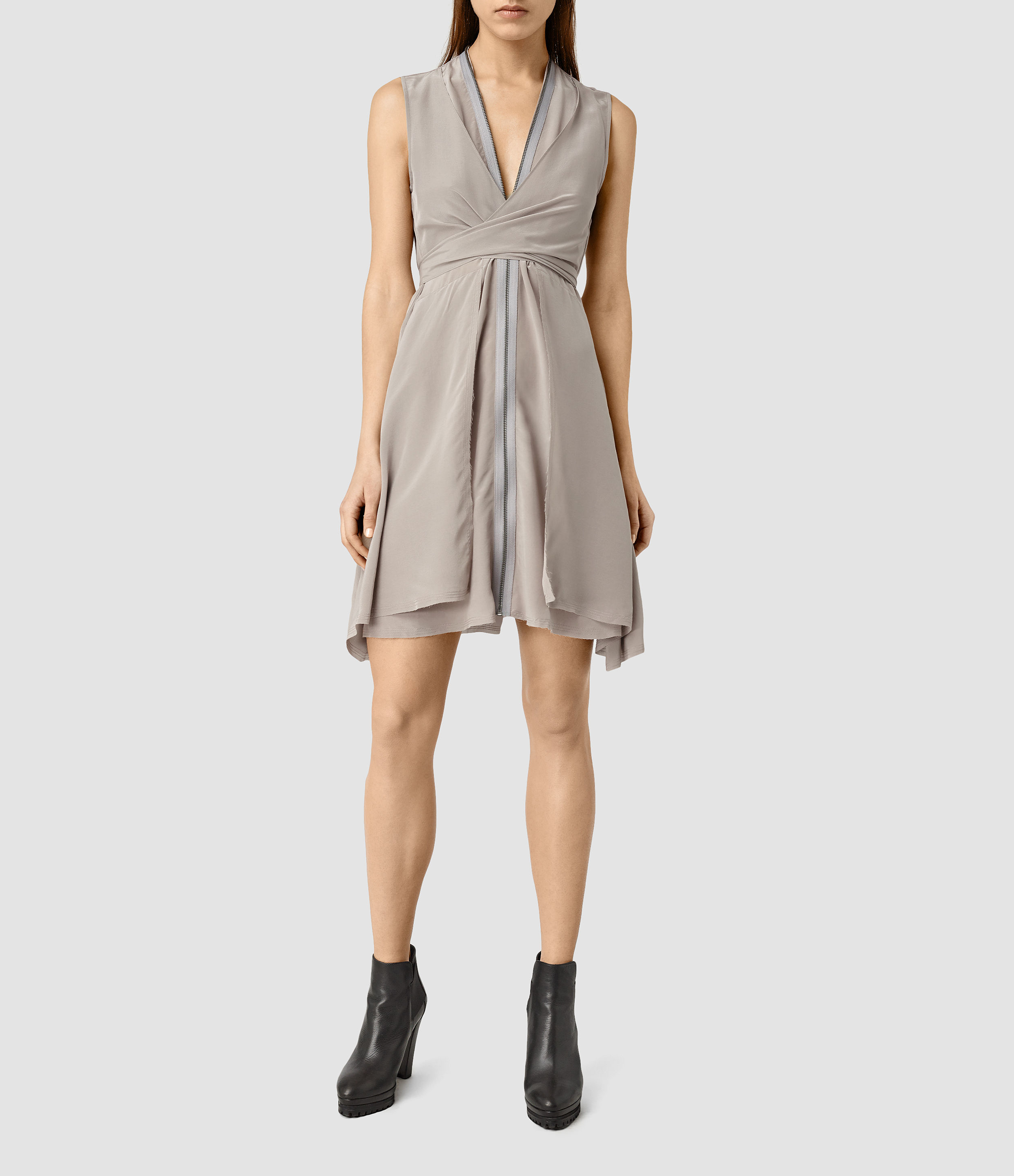 allsaints jayda silk dress