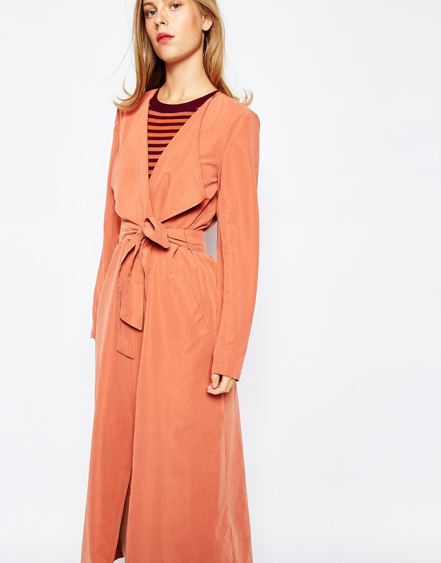 First \u0026 I Belted Waterfall Duster Coat 