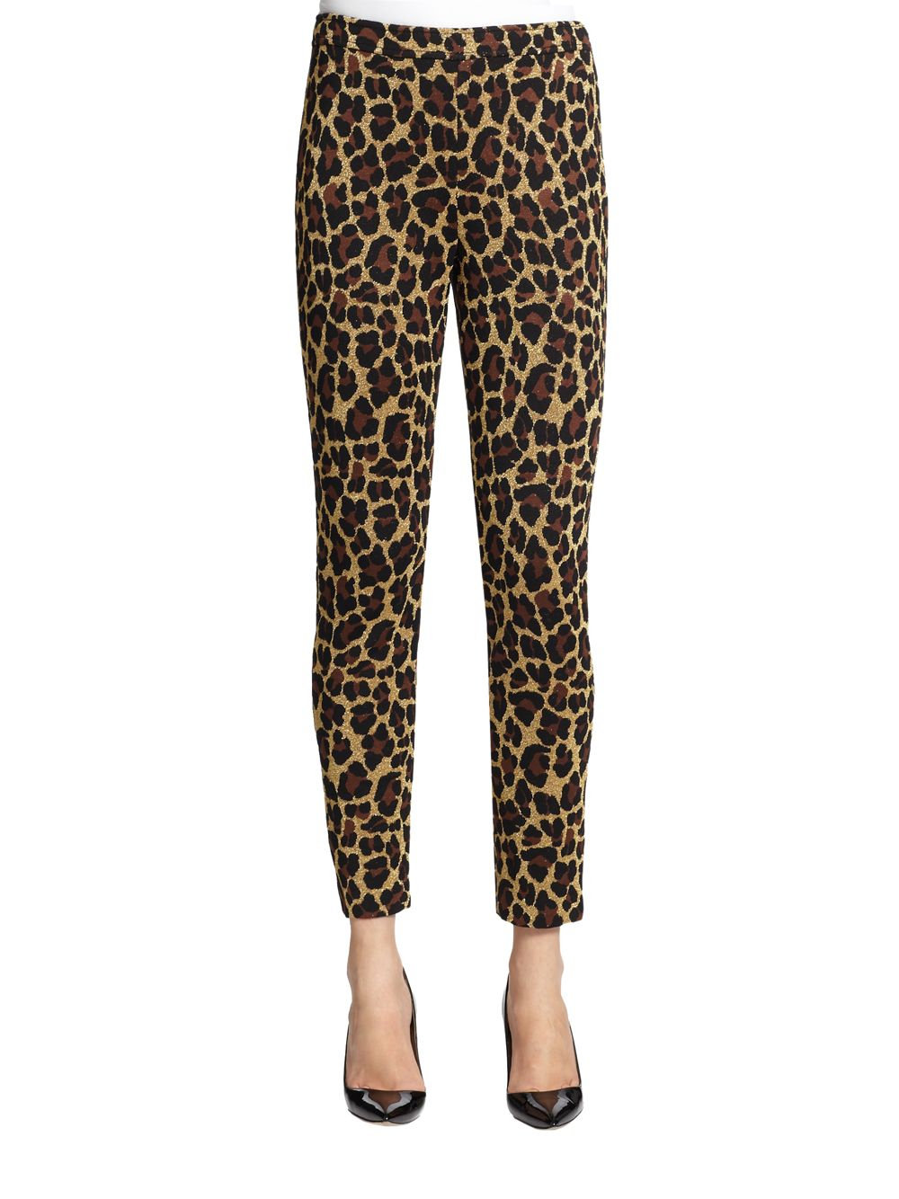 Lyst - St. john Alexa Leopard-print Jacquard Knit Pants