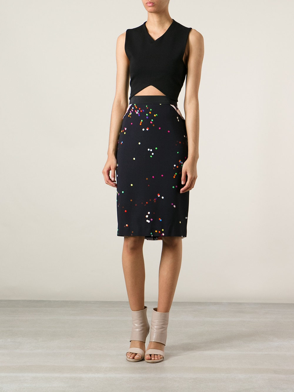 Lyst - Givenchy Printed Design Skirt in Black