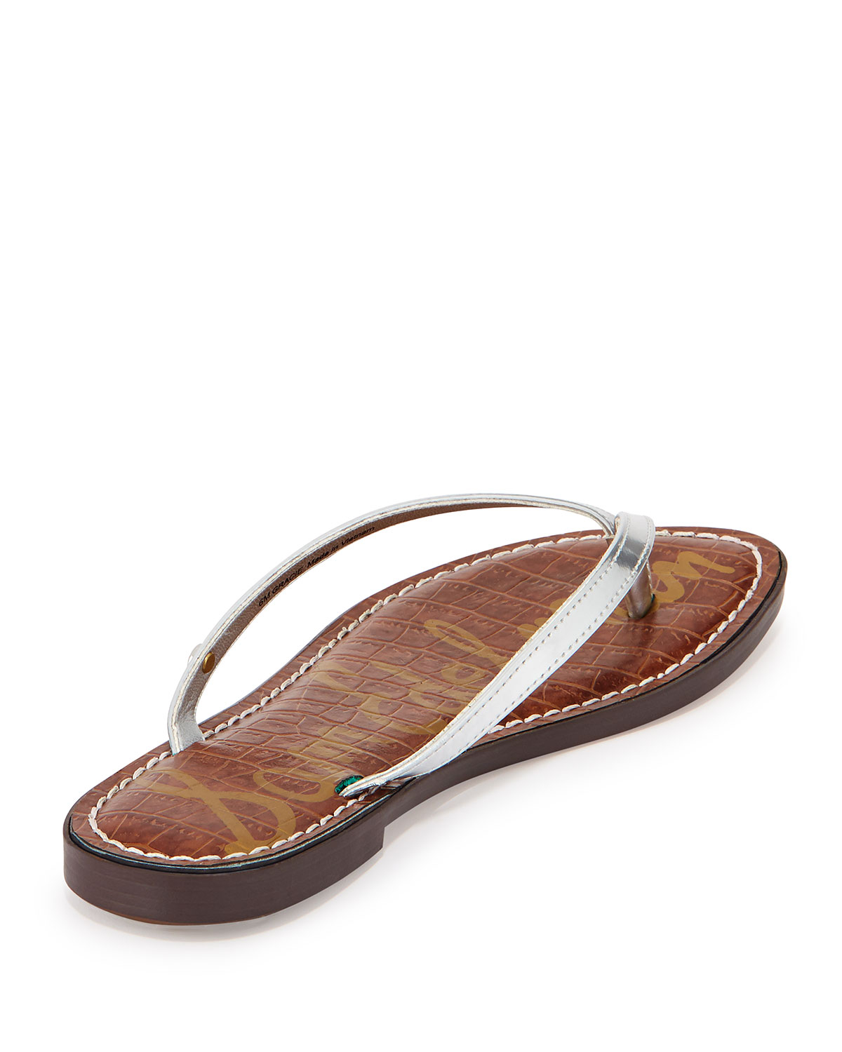 sam edelman silver flip flops