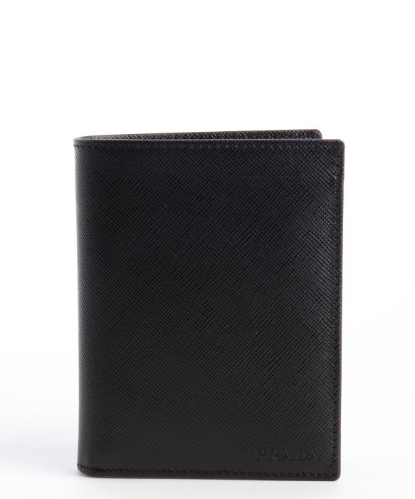 prada black saffiano leather wallet  