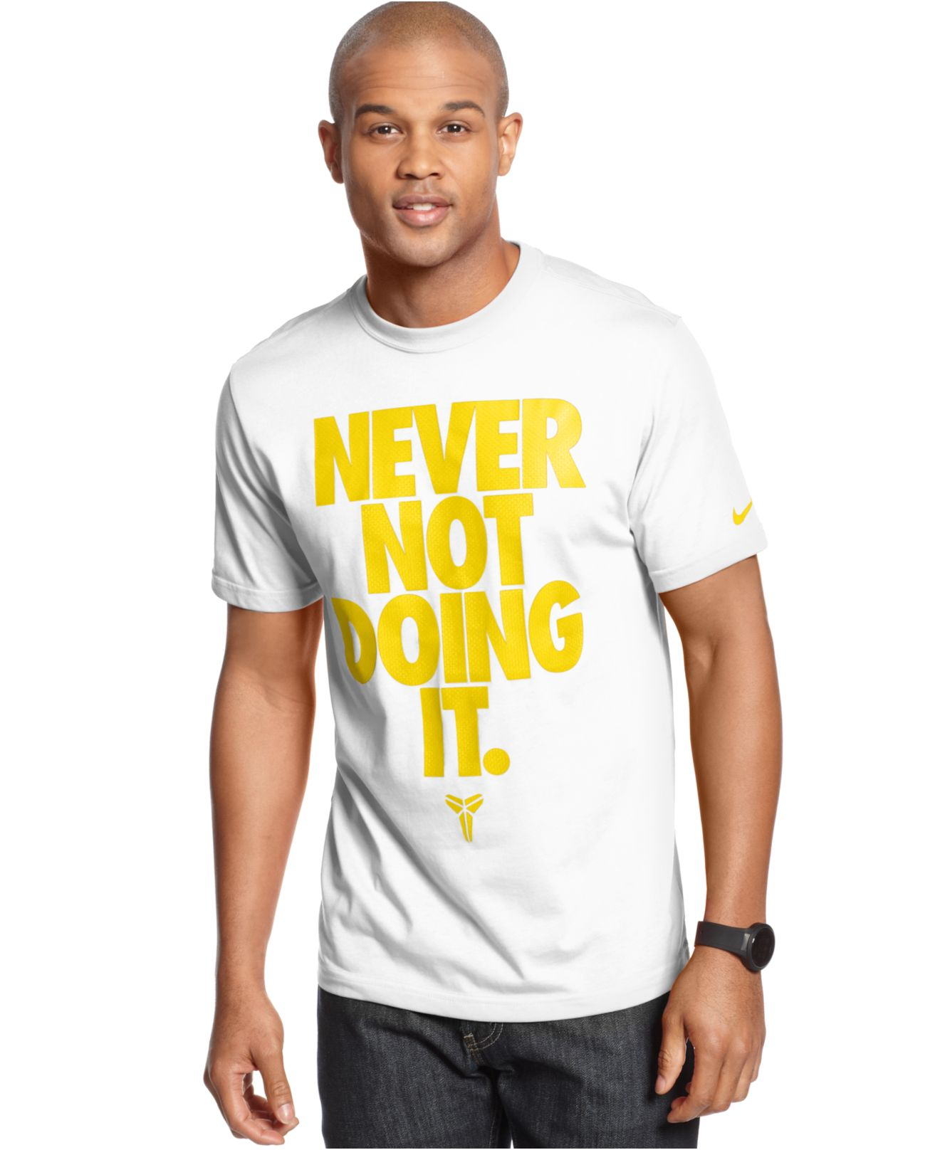yellow and white nike shirt