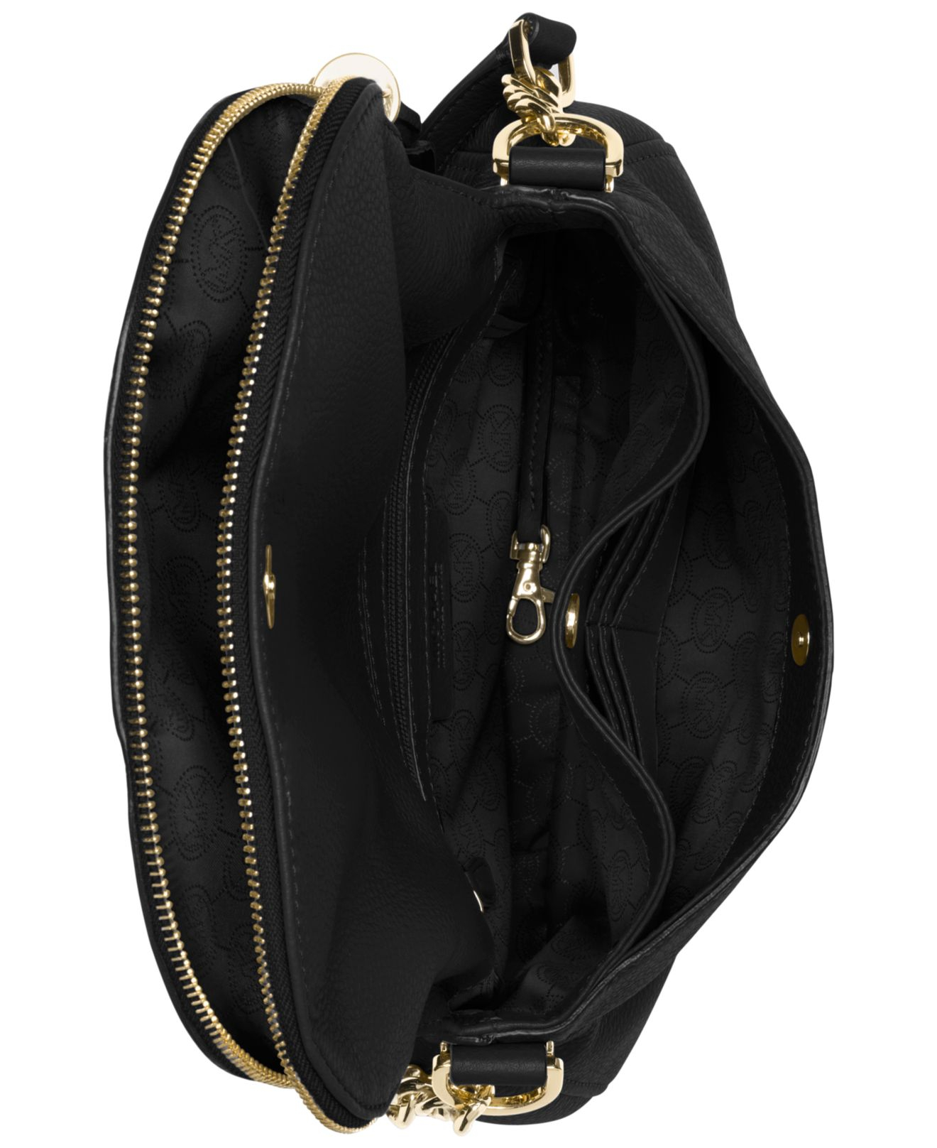 Michael Kors Michael Bedford Medium Tassle Convertible Shoulder Bag in Black/Gold (Black) - Lyst