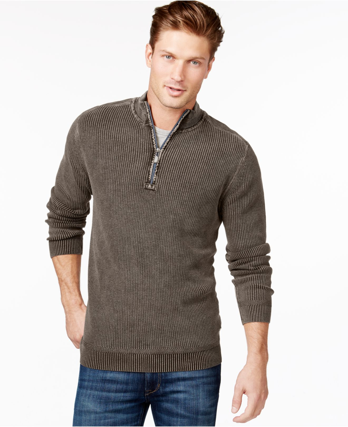 Lyst Tommy Bahama New East River Quarterzip Sweater in Brown for Men