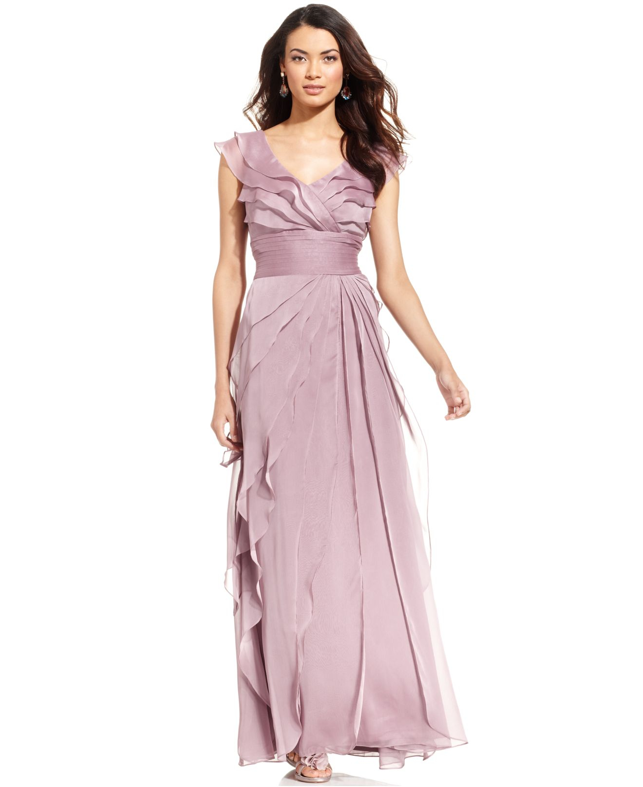 Adrianna Papell Tiered in Mauve (Purple) | Lyst