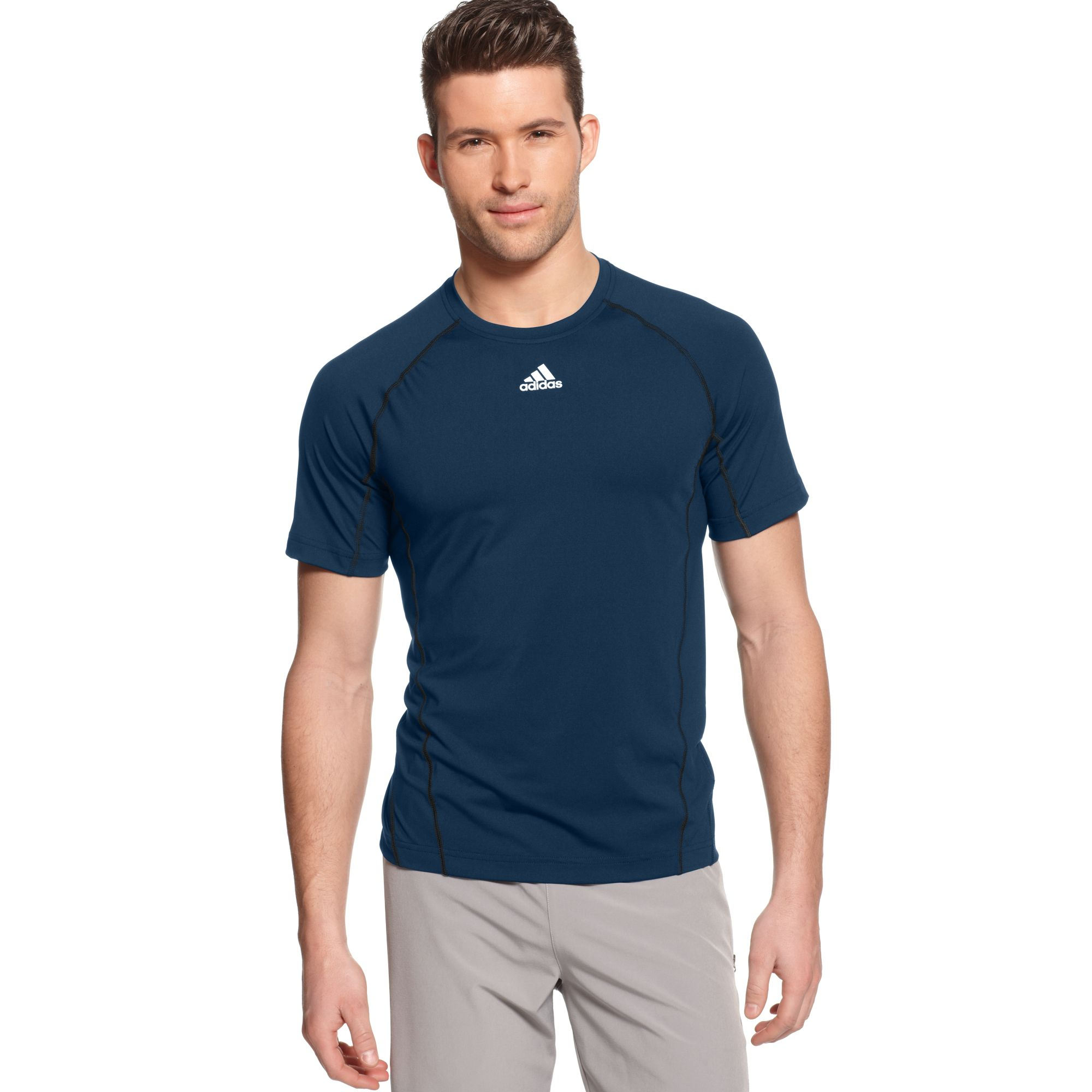 Adidas Climacool Fitted Short Sleeve Training Tshirt in Blue for Men ...