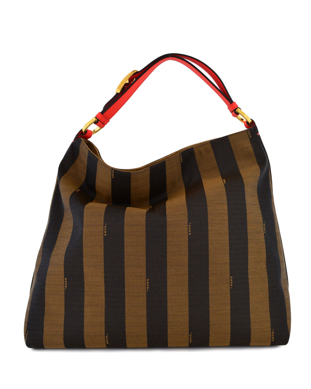 Fendi Pequin Stripe and Poppy Borsa Hobo Bag in Brown - Lyst
