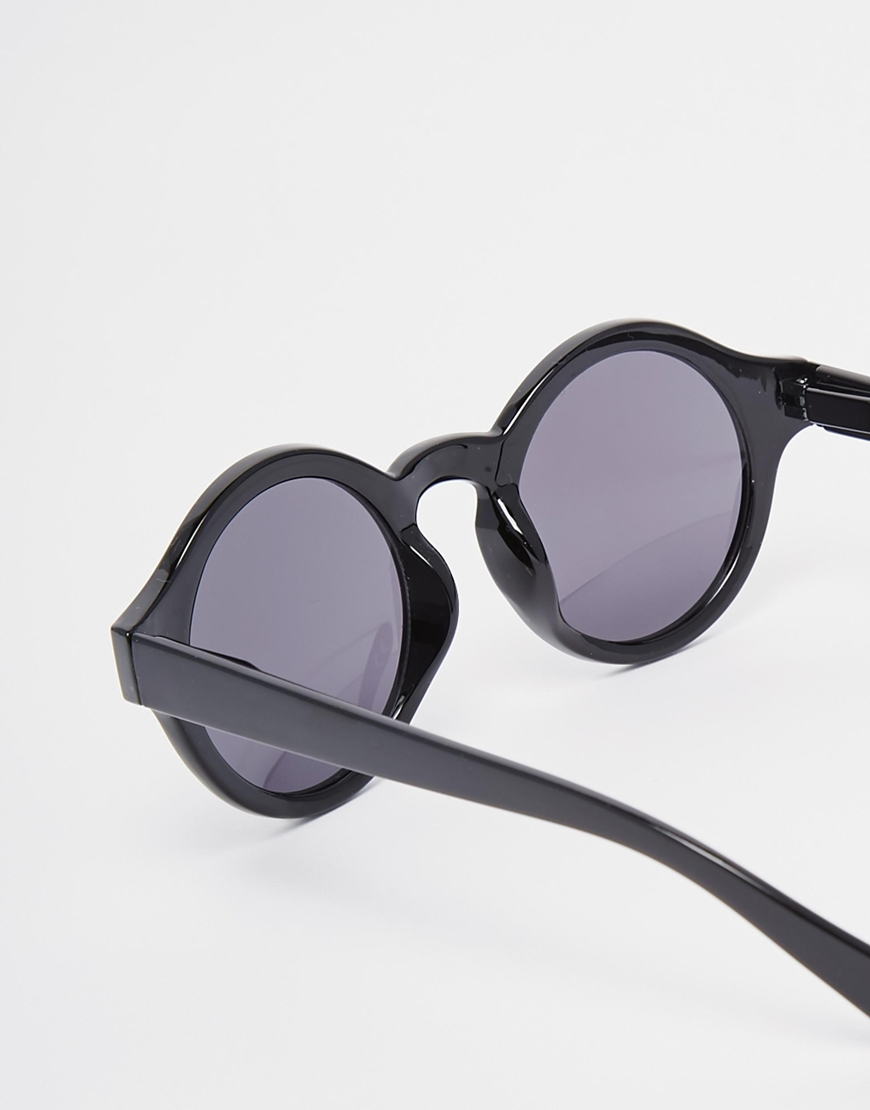 Asos Oversized Round Sunglasses In Black In Black For Men Lyst 