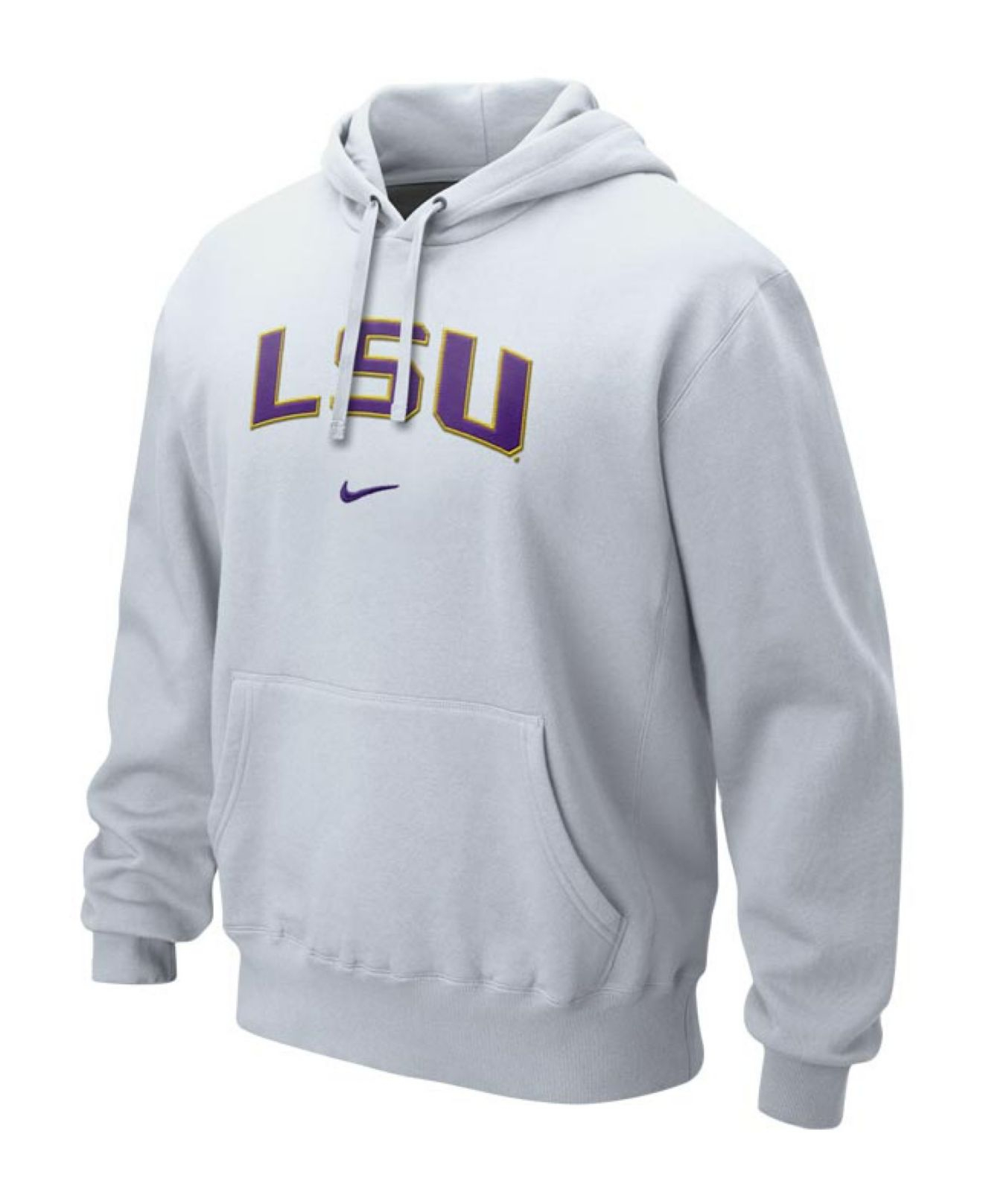 Nike Men'S Lsu Tigers Classic Arch Hoodie in White for Men | Lyst