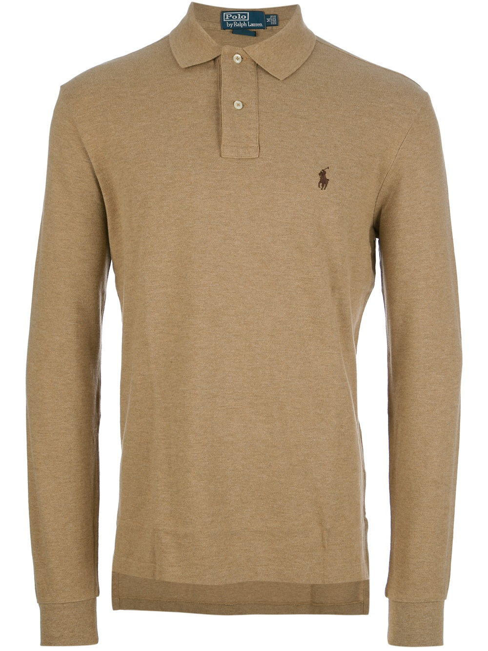 Polo Ralph Lauren Long Sleeve Polo Shirt in Brown for Men - Lyst