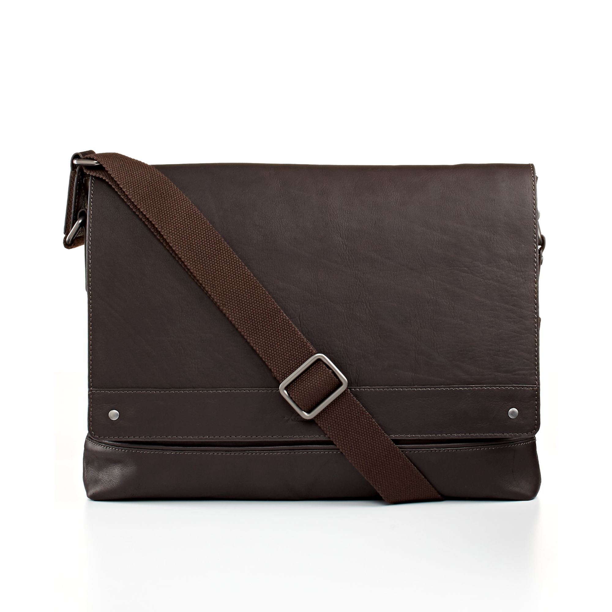 Kenneth Cole New York Leather Laptop Messenger Bag in Brown for Men | Lyst