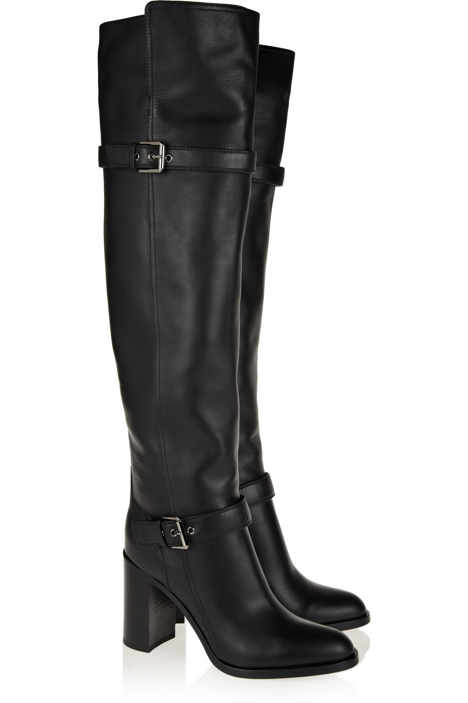 Gianvito Rossi Leather Over-The-Knee Boots in Black | Lyst