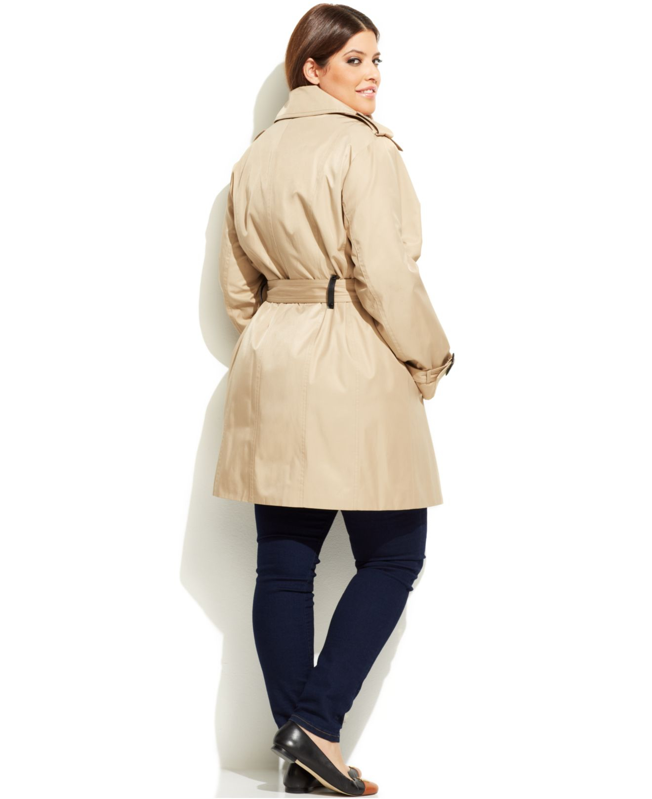 michael kors plus size trench coat