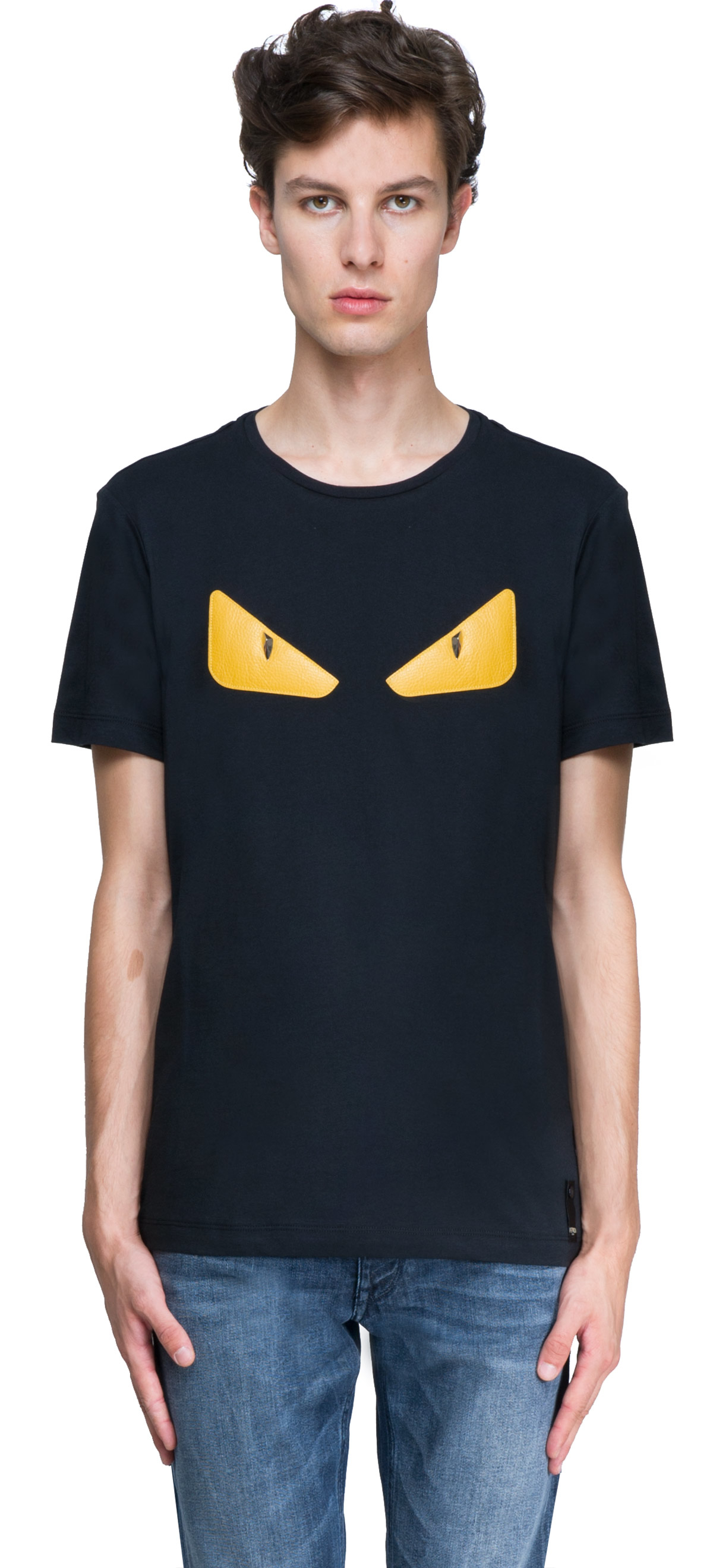 Fendi Leather Monster T-shirt in Black for Men - Lyst