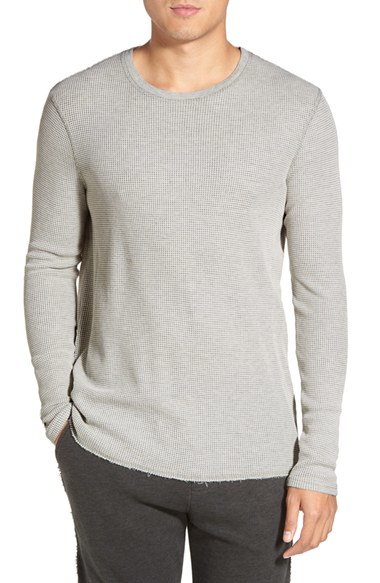 Lyst - Michael Stars Long Sleeve Waffle Knit Thermal T-shirt in Gray ...