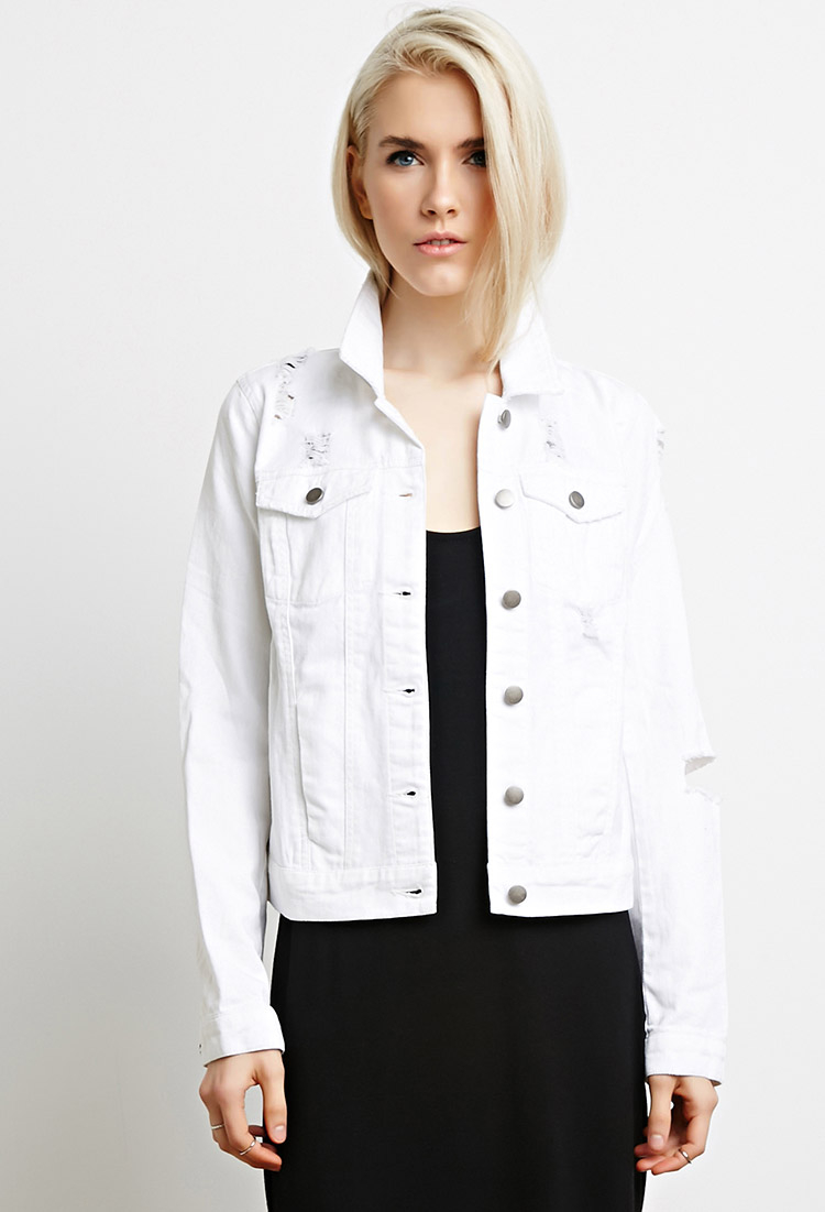 white jean jacket forever 21