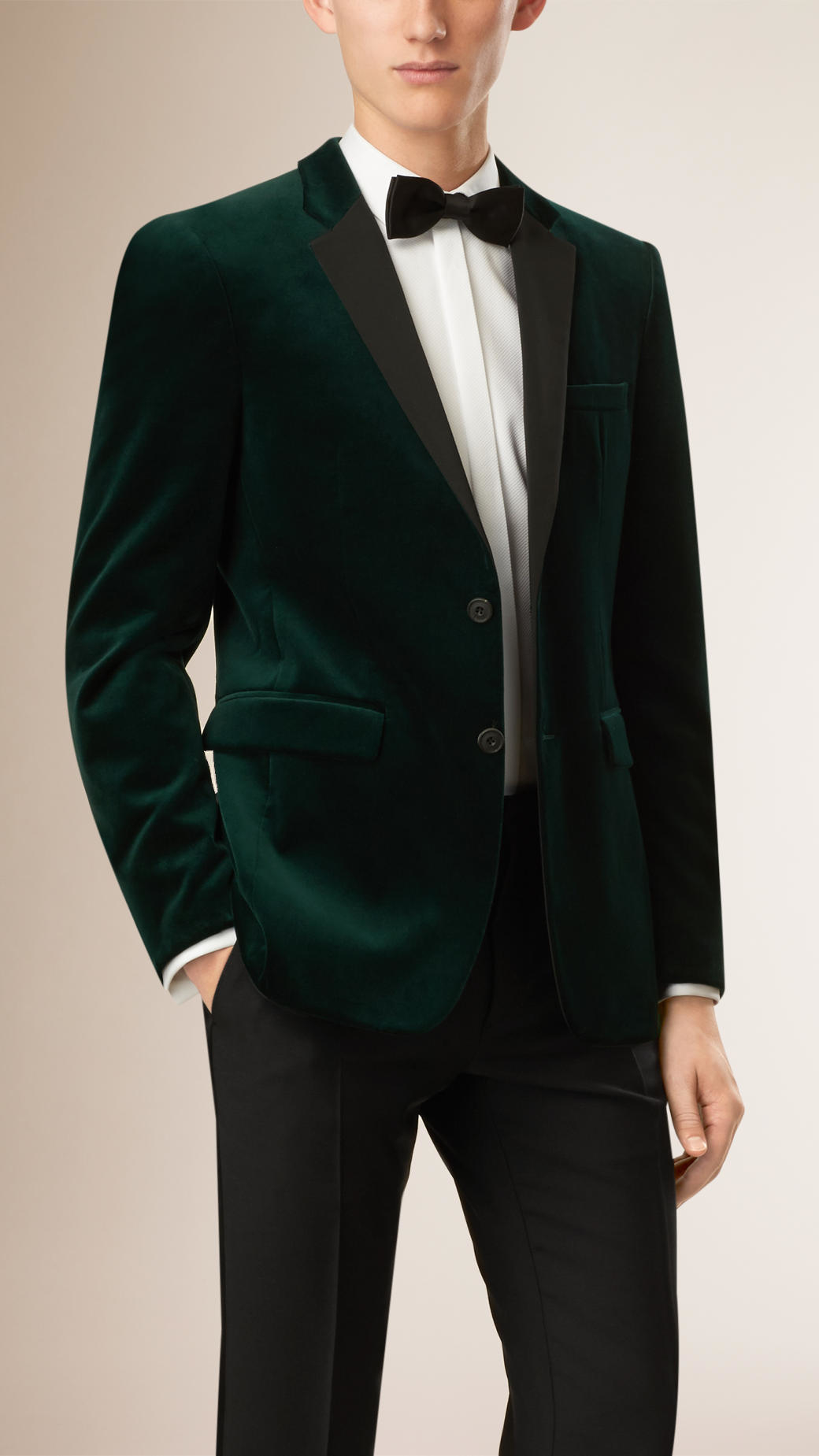 Burberry Slim-Fit Velvet Tuxedo Jacket in Green for Men | Lyst