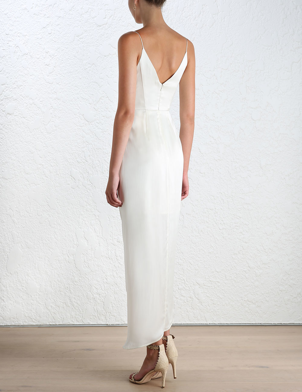 zimmermann sueded silk plunge long dress