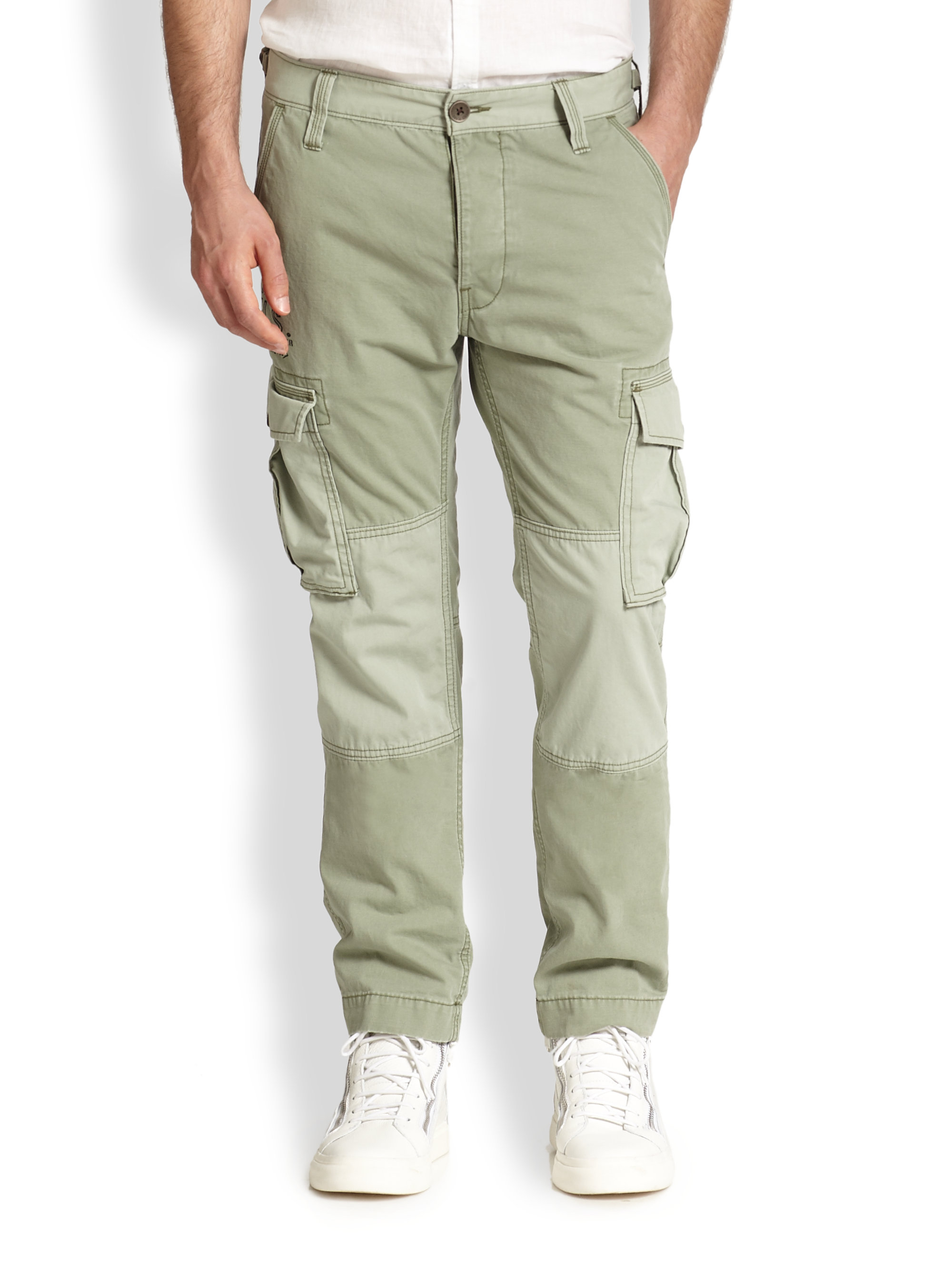 Canvas cargo trousers - Light dusty green - Ladies | H&M