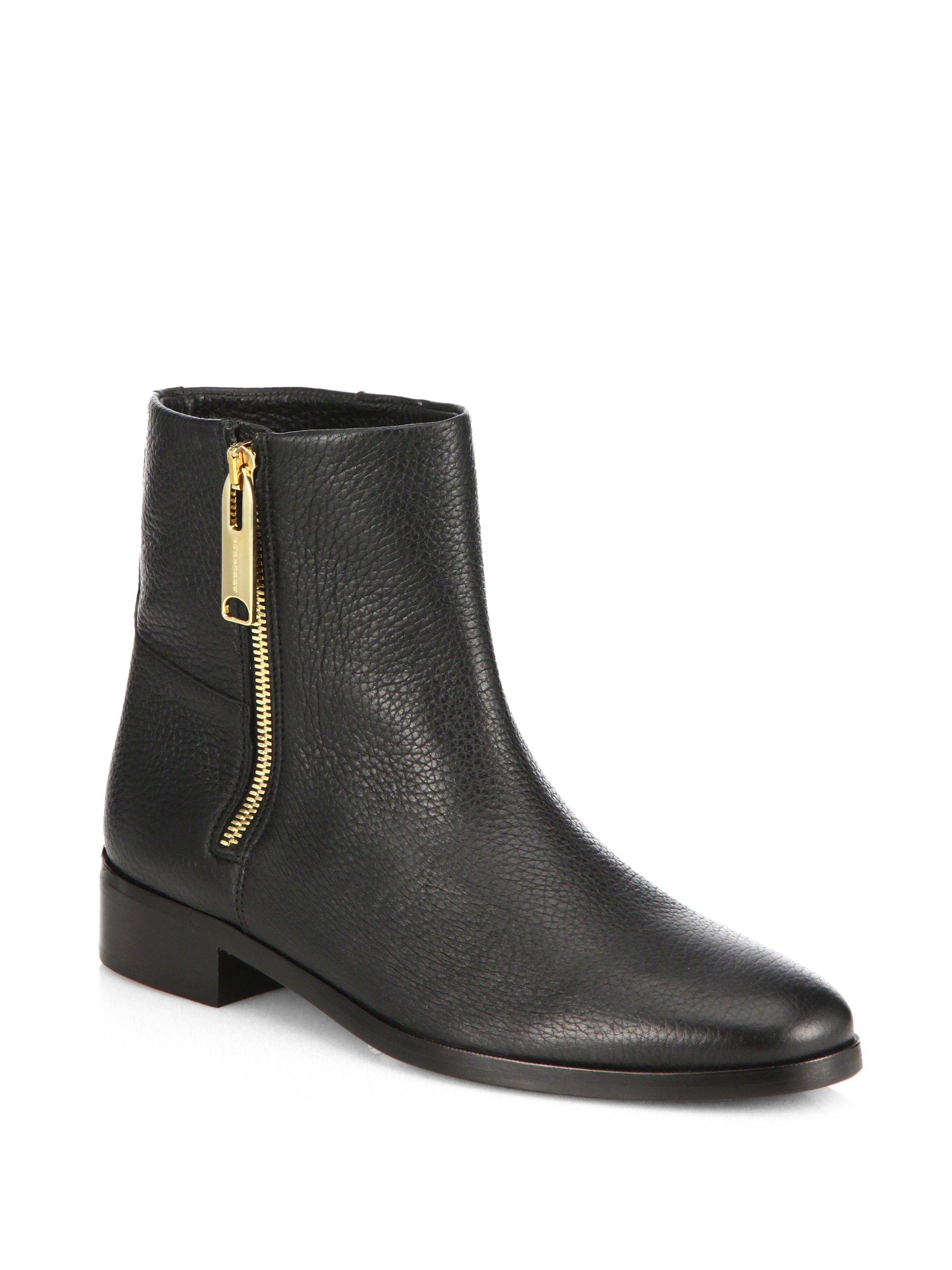 Lyst - Burberry Failford Flat Ankle Boots in Black