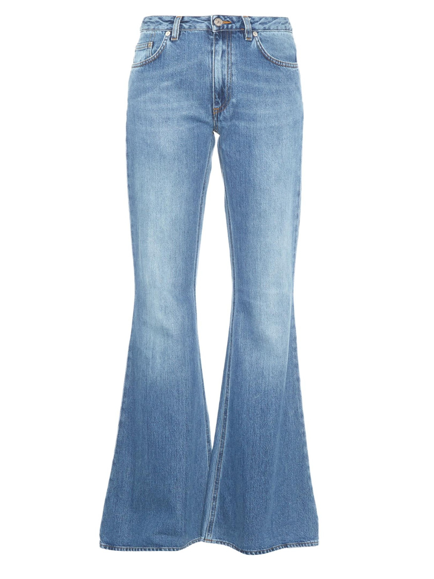Acne Studios Mello Flared-leg Cotton-denim Jeans in Mid Indigo (Blue ...