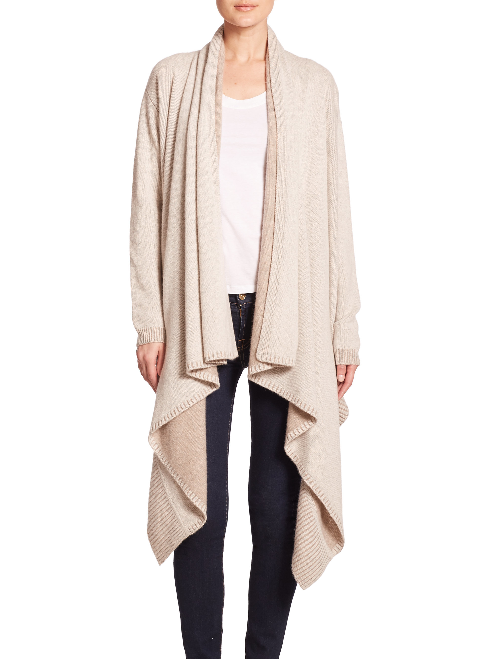 beige waterfall cardigan