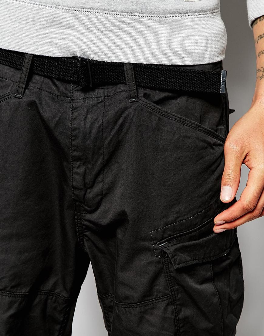 g star raw black cargo pants