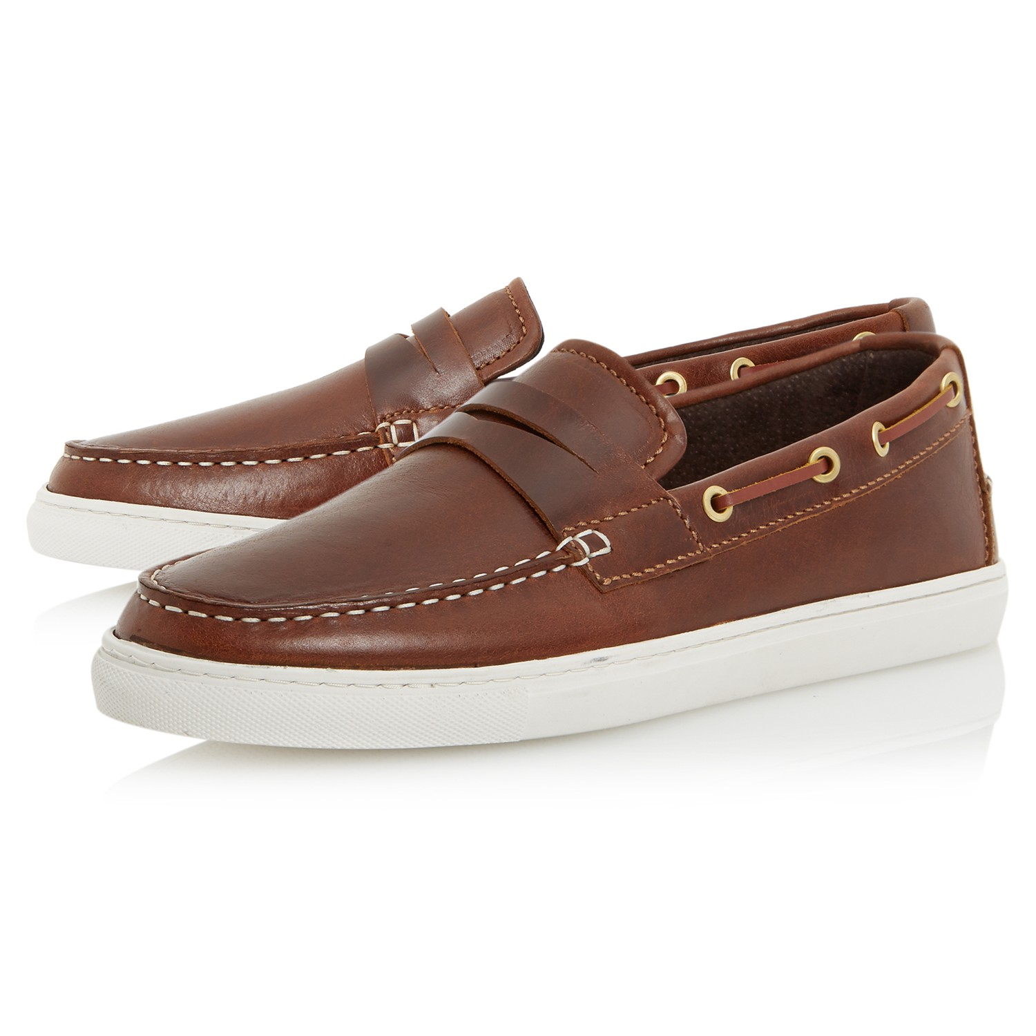 Bertie Bourbon Leather Boat Shoes in Brown for Men Lyst