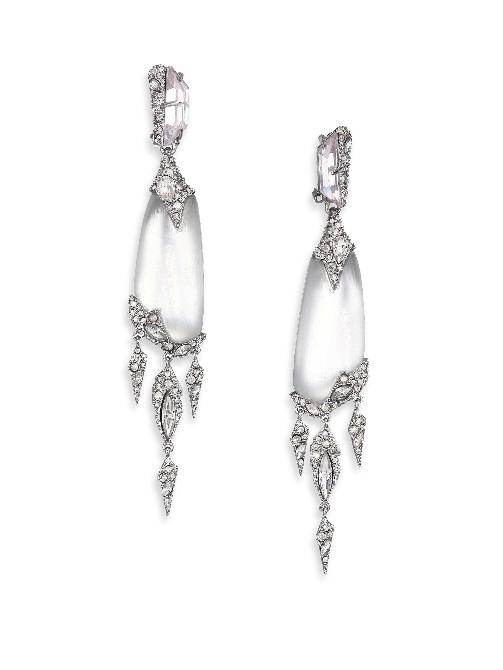 Lyst Alexis Bittar Lucite Glacial Crystal Clip On Drop Earrings In Gallery