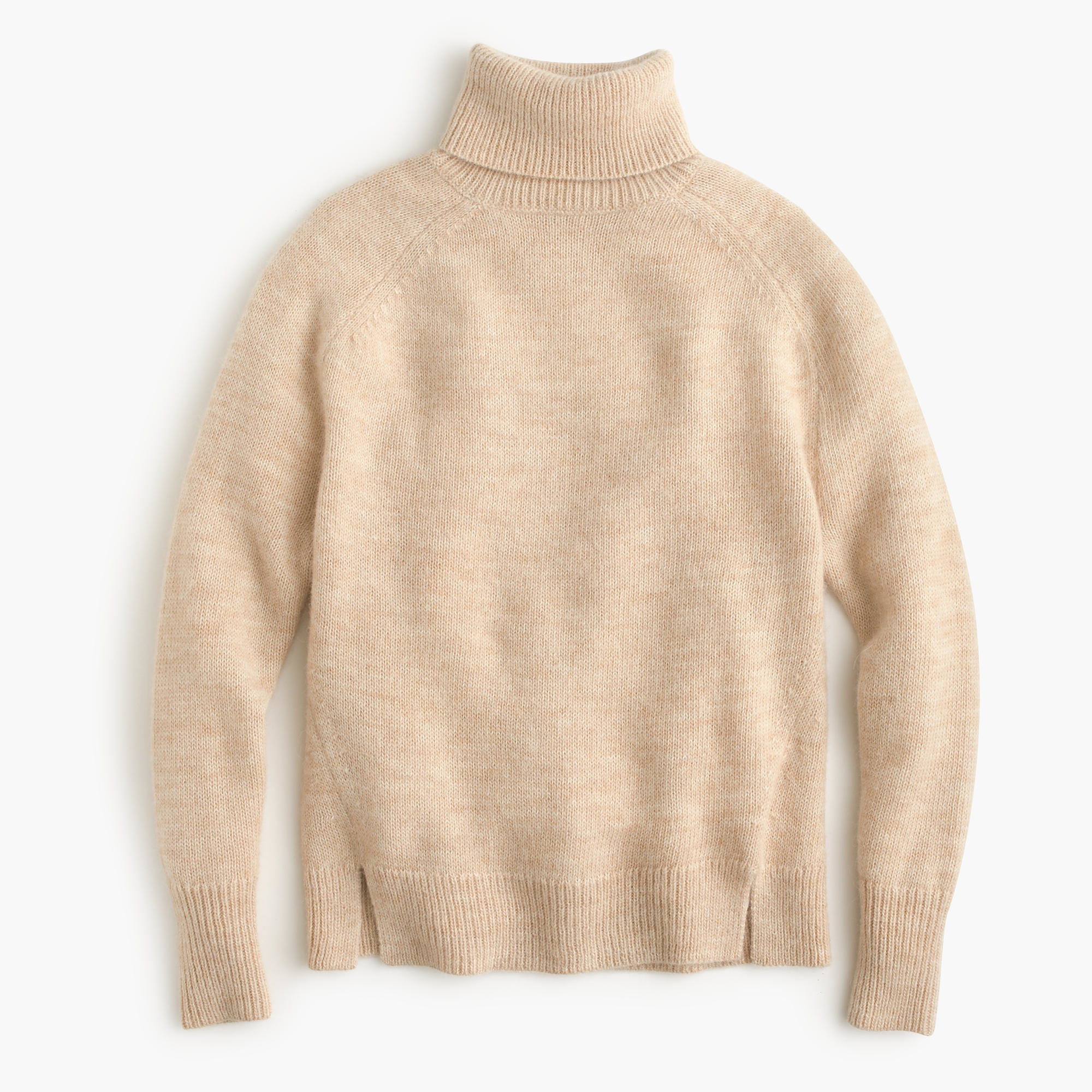 J.Crew Wool Turtleneck Sweater With Notched Hem in Metallic - Lyst