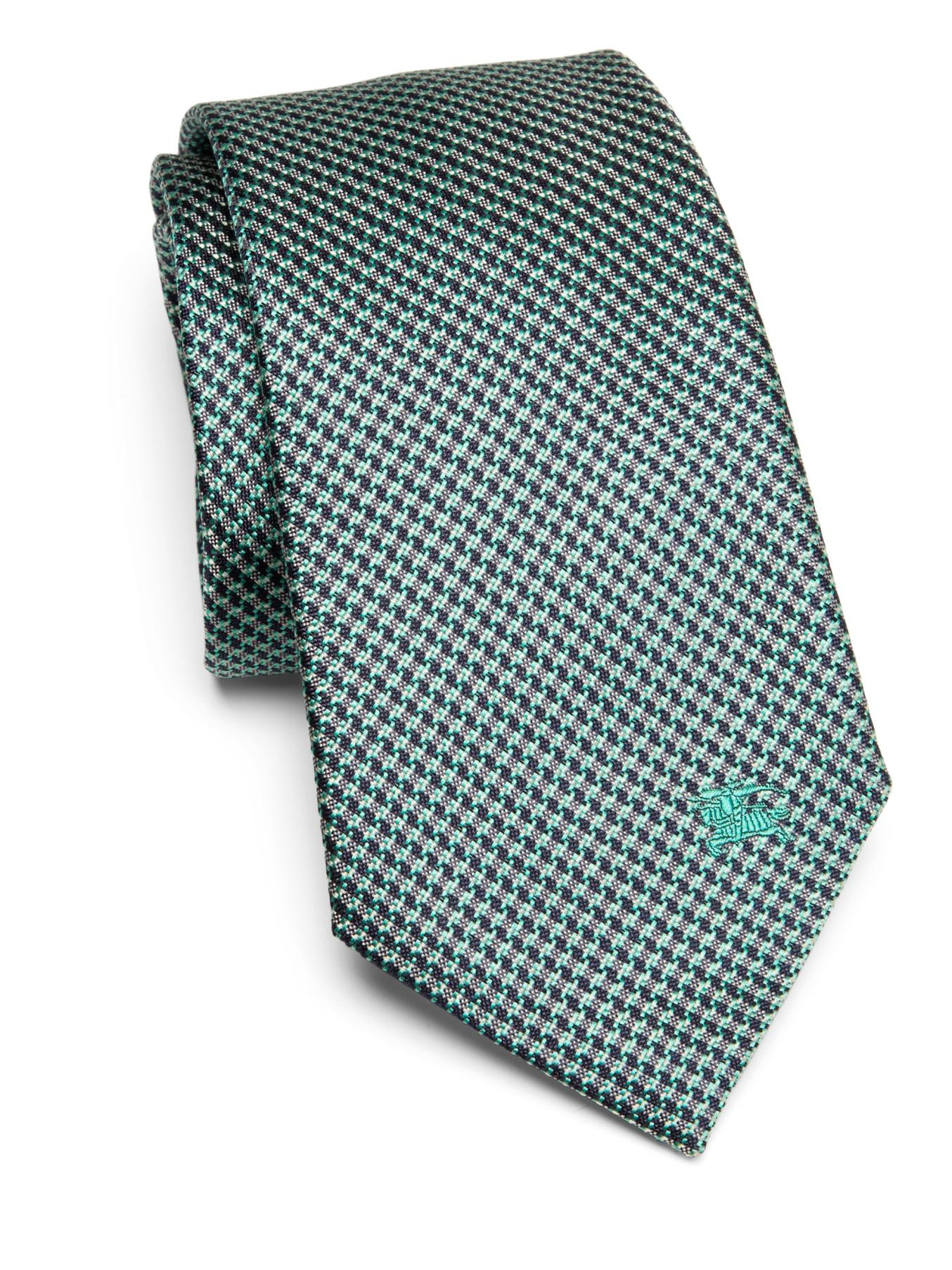 Burberry london Textured Mulberry Silk Tie in Green for Men (GREEN