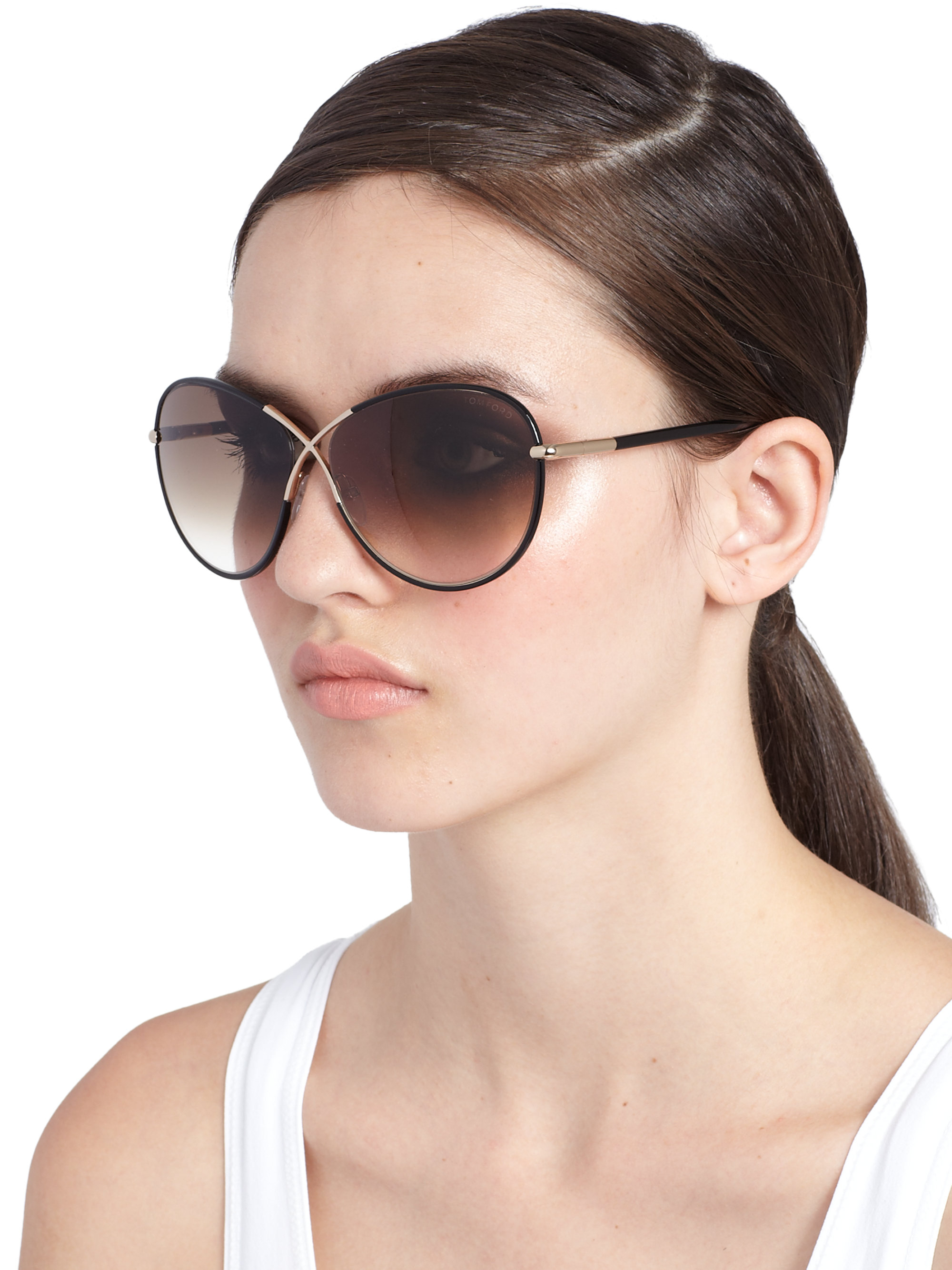 Tom Ford Rosie 62mm Round Sunglasses In Gold Brown Brown Lyst