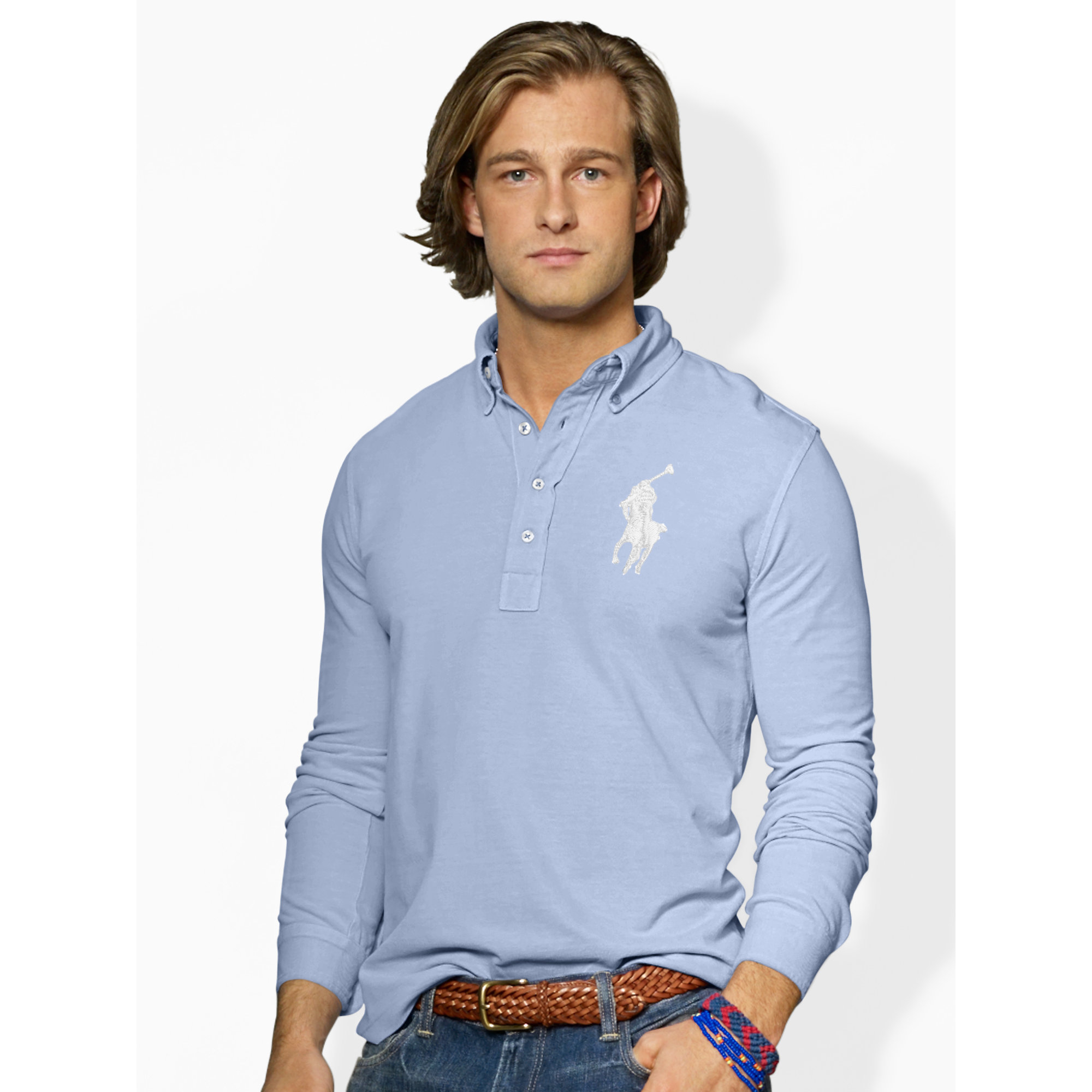 Polo Ralph Lauren Cotton Big Pony Featherweight Polo in Blue for Men - Lyst