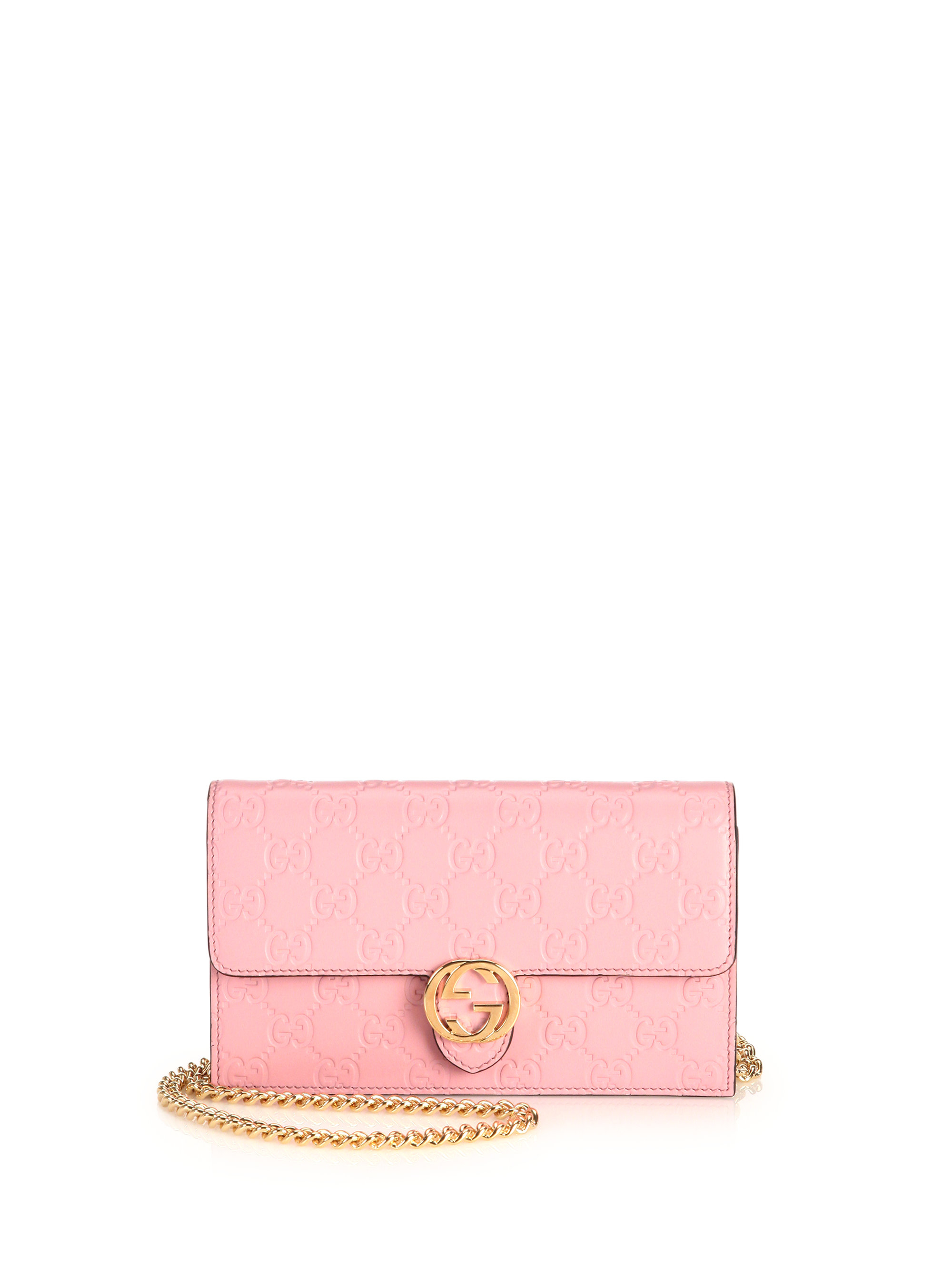 Gucci Miss Gg Chain Wallet in Pink | Lyst