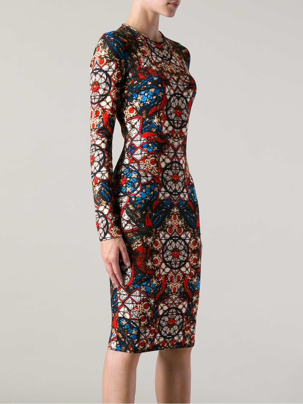 Alexander McQueen Stained Glass Jersey Dress Lyst