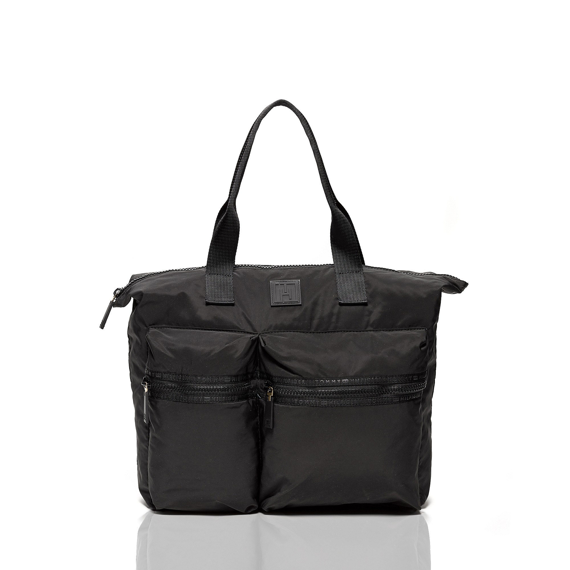 Tommy Hilfiger Large Nylon Sport Tote in Black | Lyst