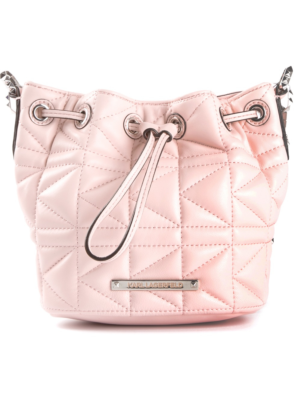 Karl Lagerfeld Quilted Lambskin Shoulder Bag in Pink & Purple (Pink) Lyst