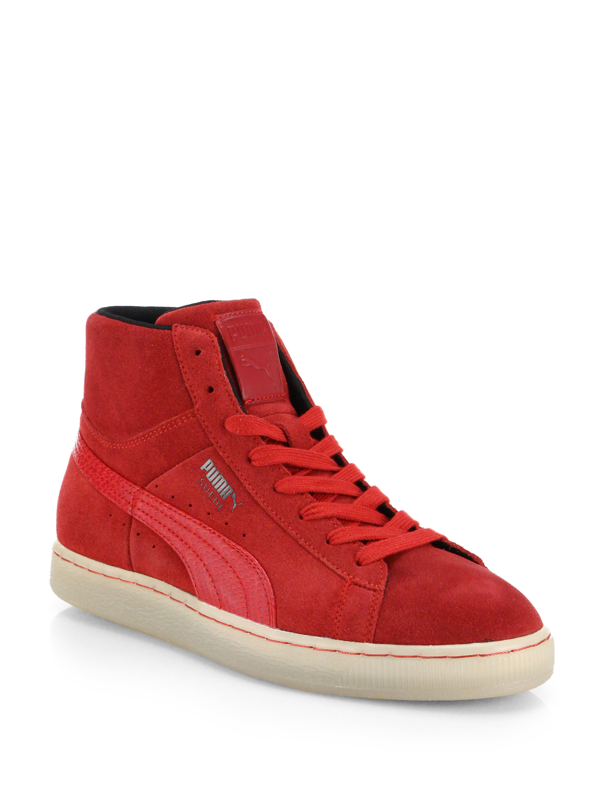 Puma Classic Suede High-Top Sneakers in Red for Men (No Color) | Lyst