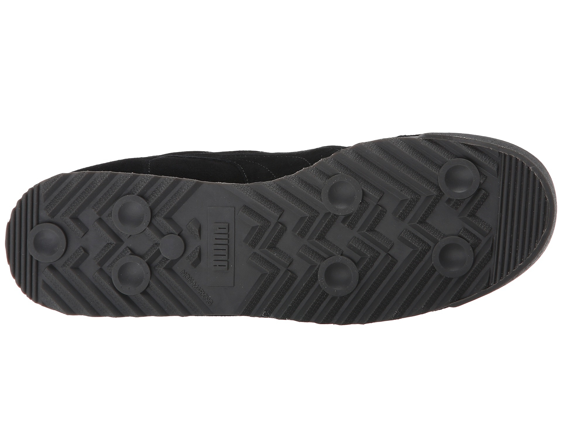 puma roma black suede