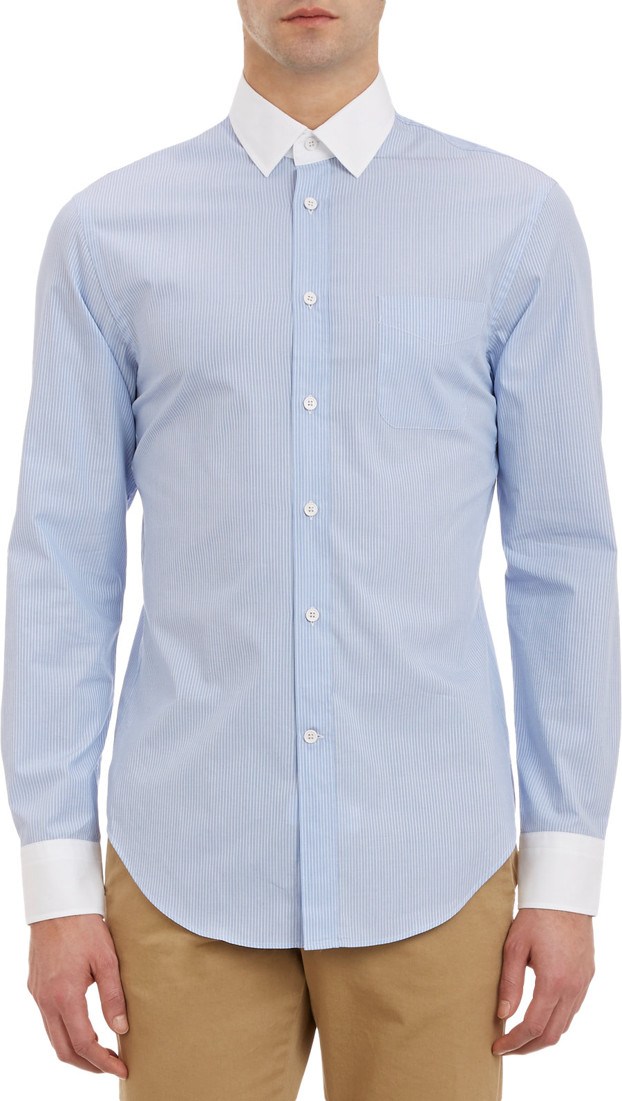 Band of outsiders Pinstripe Dress Shirt in Blue for Men | Lyst