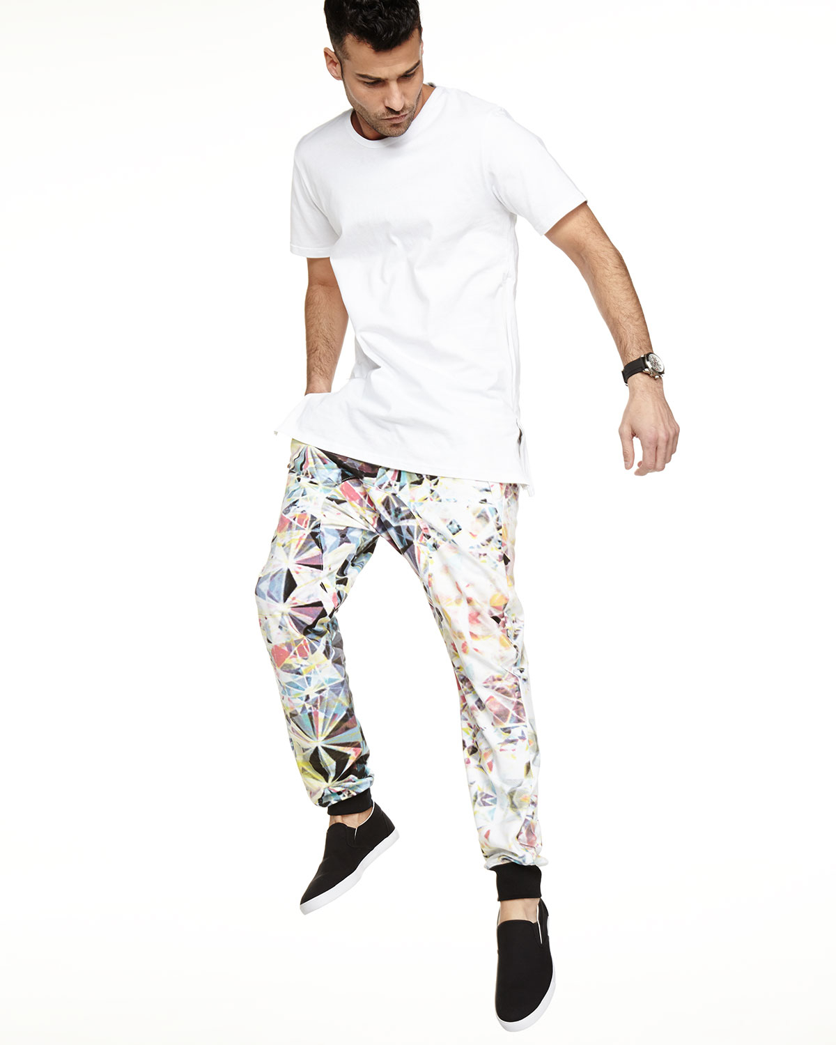 American stitch Kaleidoscope Printed Jogger Pants in Black for Men | Lyst