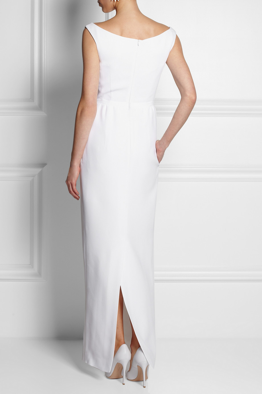 Lyst - Carven Crepe Maxi Dress in White