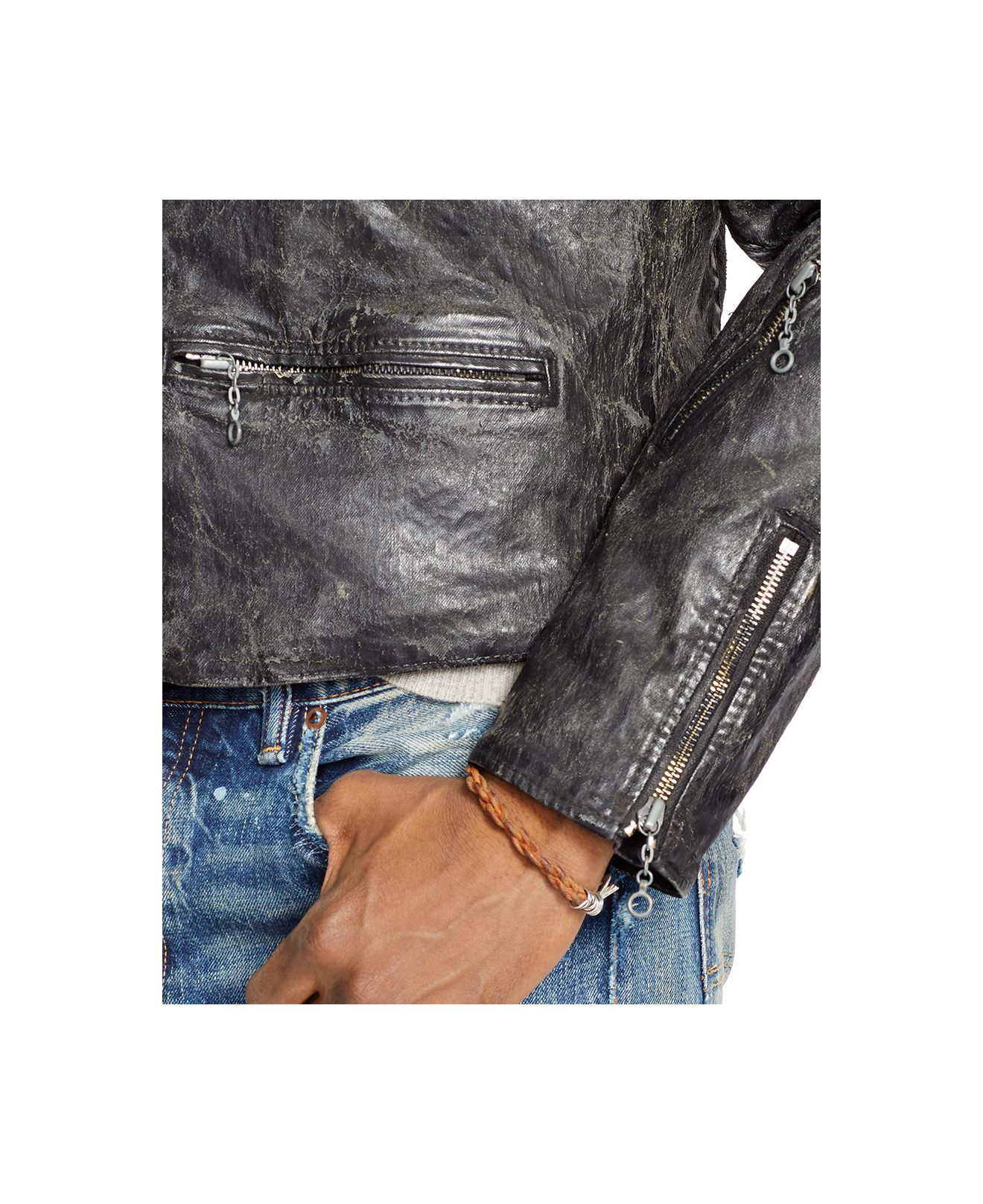 Denim & Supply Ralph Lauren Coated Denim Moto Jacket in Black for Men | Lyst