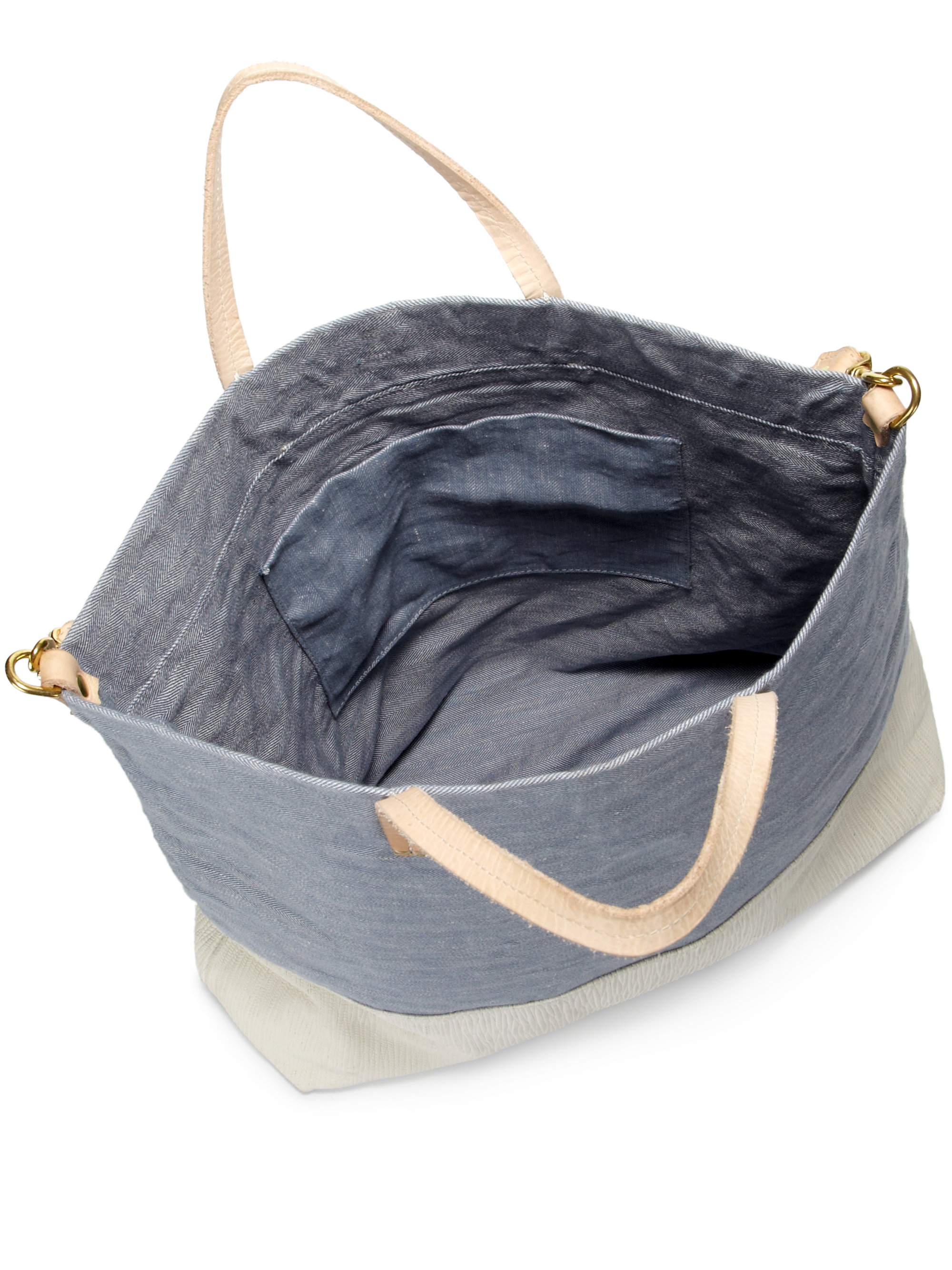 Clare V Matilde Canvas Tote In Gray Lyst