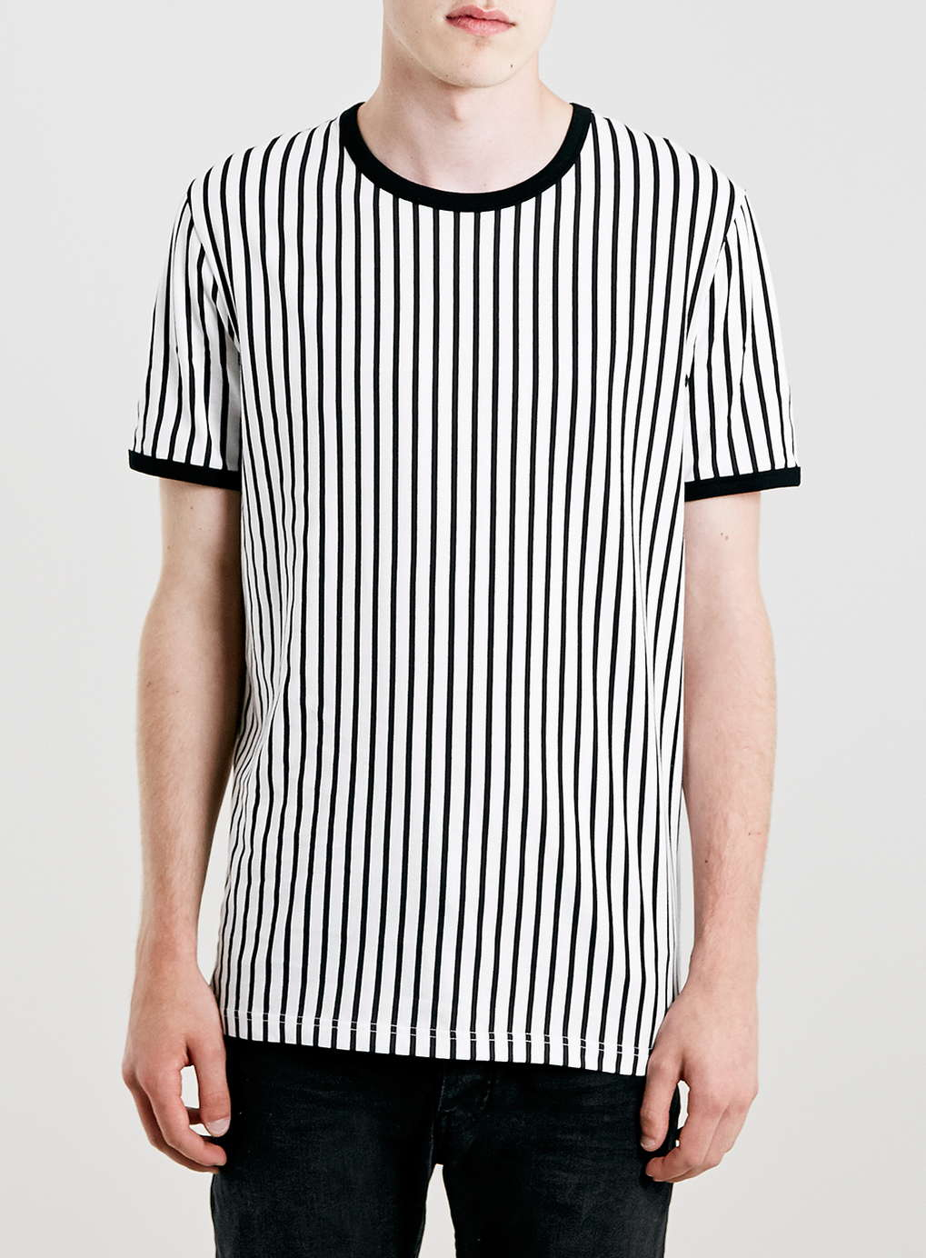 TOPMAN Black Vertical Stripe Tshirt for Men Lyst