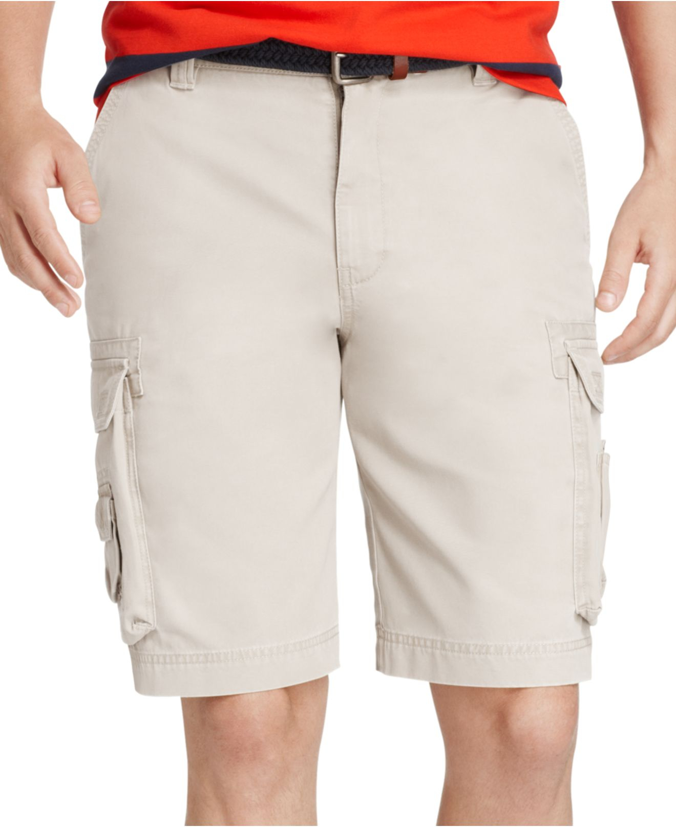 Lyst Izod Big And Tall Saltwater Flat Front Cargo Shorts in Natural for Men